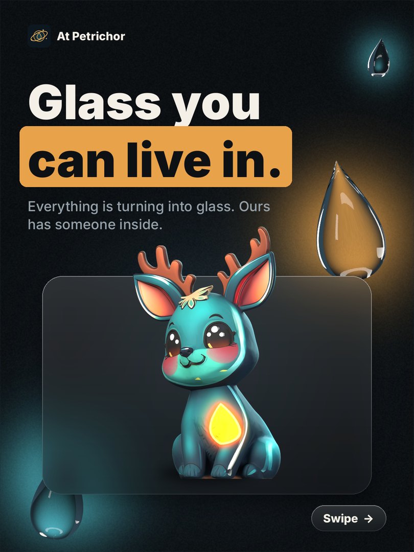 A glass panel design from At Petrichor.